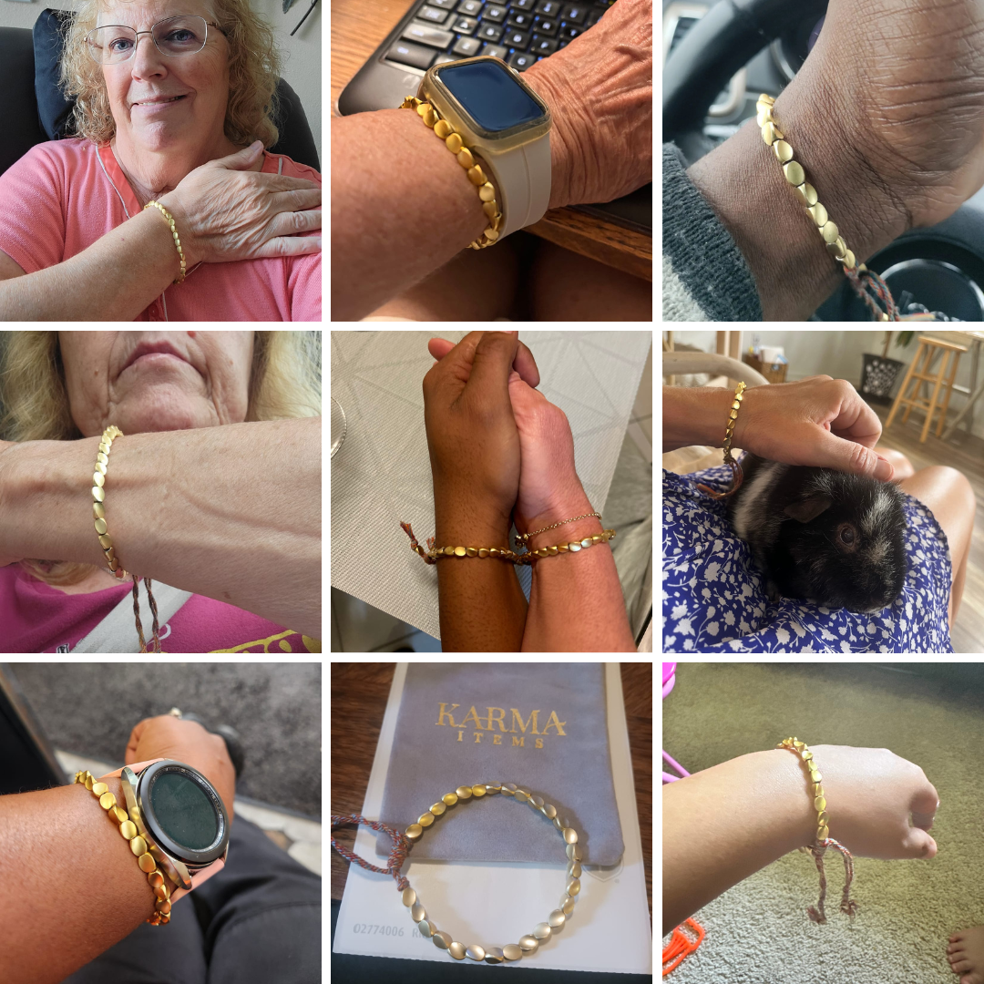 Customers wearing their bracelets