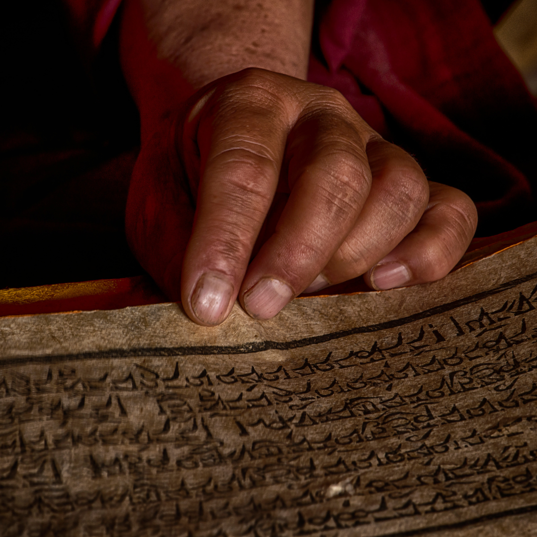 Old Tibetan script, kept by the monastery